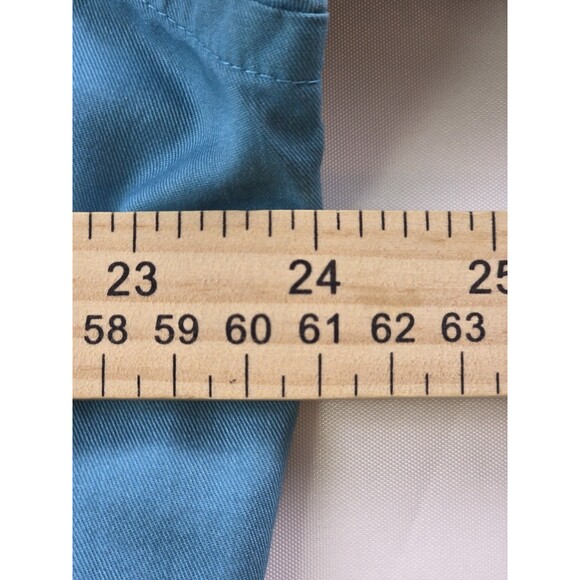 Izod Men's Large 17 34/35 Teal Regular Fit Long Sleeve Button Up Shirt - Picture 6 of 9